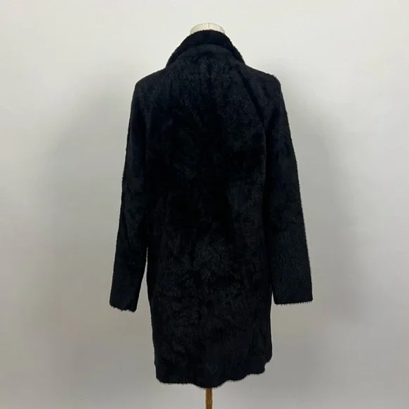 Liverpool Los Angeles Black Fuzzy Faux Fur Knit cardigan sweater. NWOT! - Picture 7 of 8